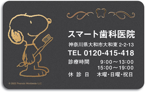 プレミアム箔押し診察券スヌーピー　ブラック by Peanuts(スヌーピー）